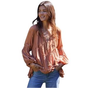NWT By TOGETHER Peach Blouse Sz S